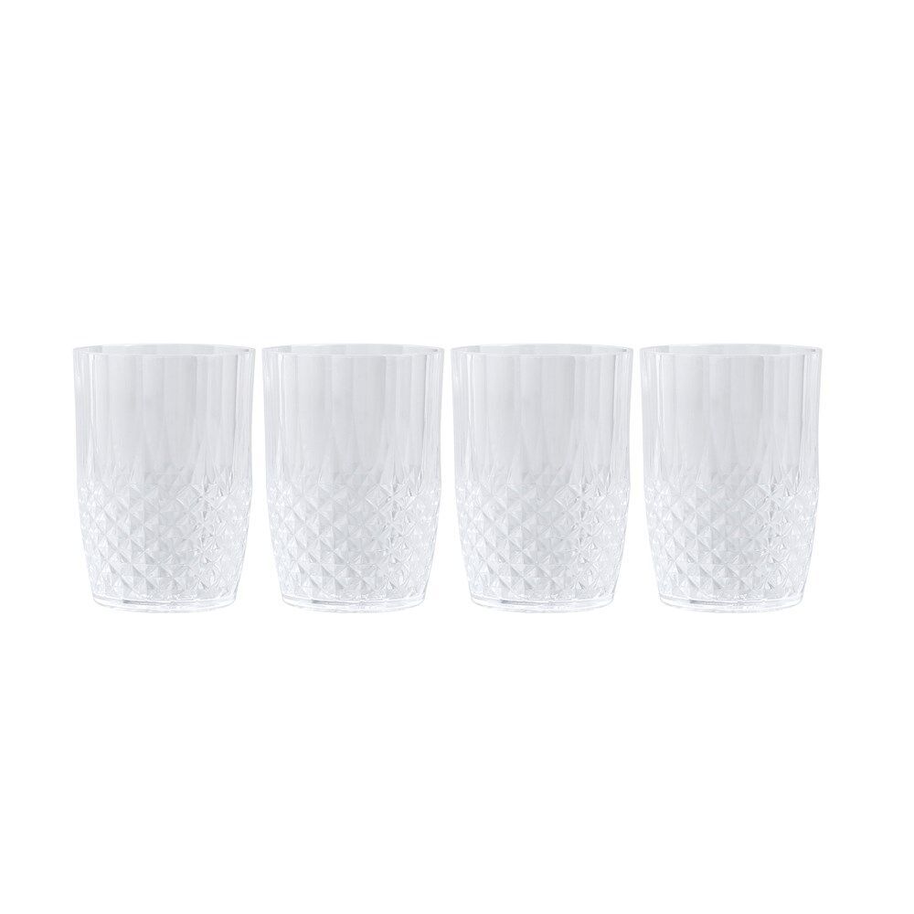 16pc Lemon & Lime Crystal Deco Plastic Reusable Tumbler 400ml