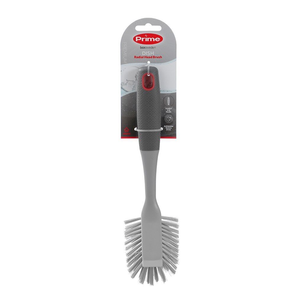 12PK Boxsweden Prime Cleaning Dish Brush Radial Head with Soft Grip 26.5cm