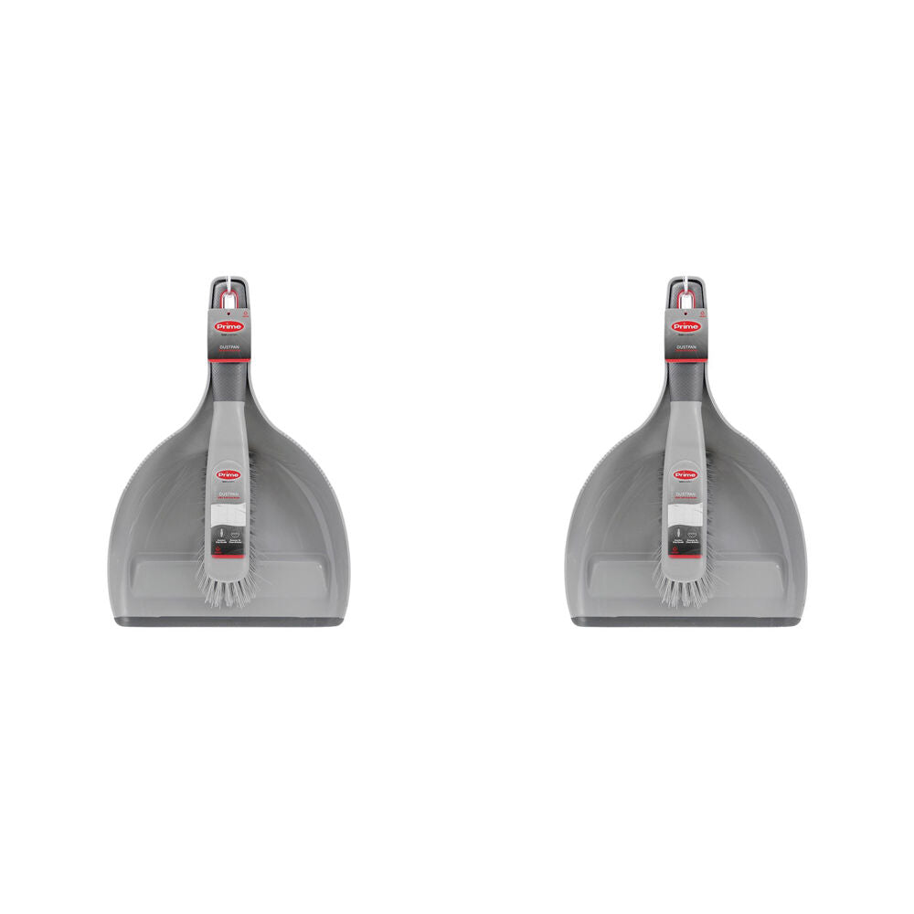 2PK Boxsweden Prime Dustpan and Brush Soft Grip Handle with Rubber Lip Non-Slip