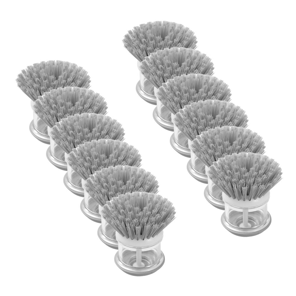 12PK Boxsweden Prime Essentials Built-in-Soap Dispenser Palm Dish Brush Assorted