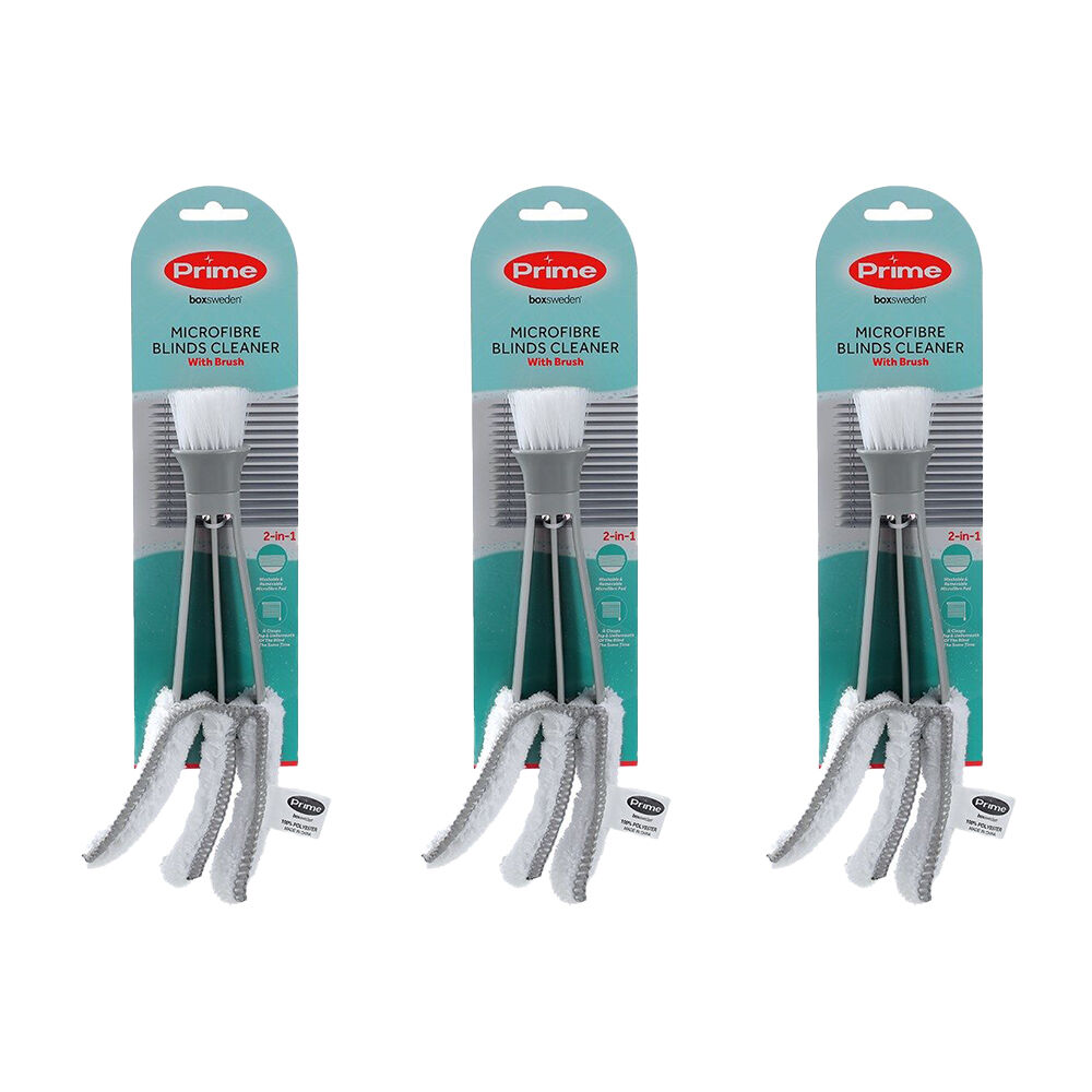 3PK Boxsweden Prime Microfibre Blinds Cleaning Tool w/ Brush Assorted