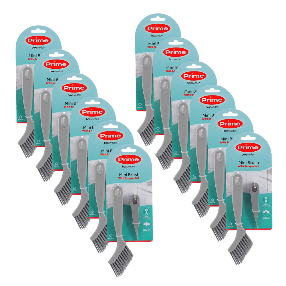 12x 2pc Boxsweden Prime Essential Cleaning Brush and Scraper Set Mini Assorted