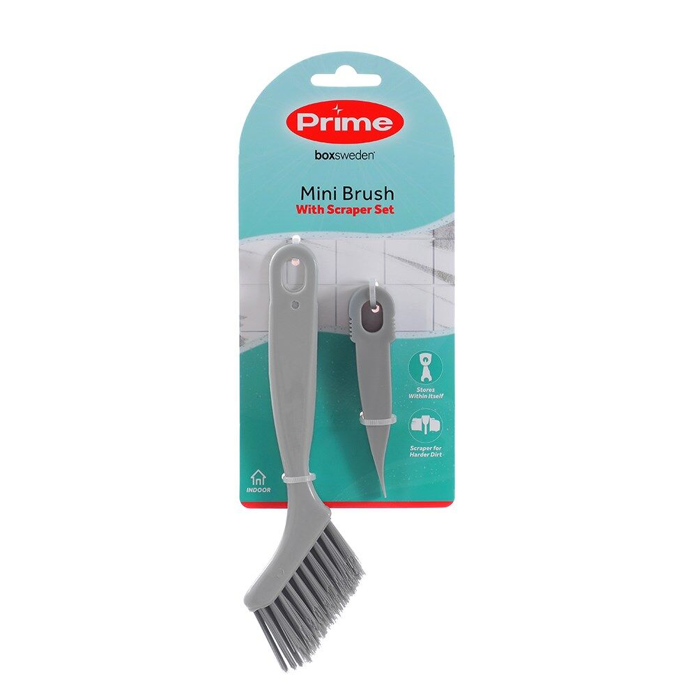6x 2pc Boxsweden Prime Essential Cleaning Brush and Scraper Set Mini Assorted