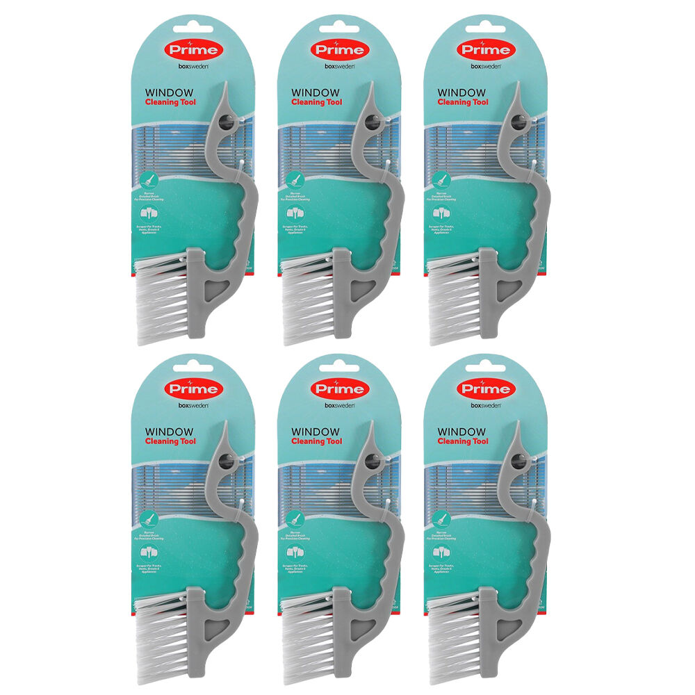 6PK Boxsweden Prime Indoor Window Cleaning Brush w/ Comfort Grip Handle Assorted