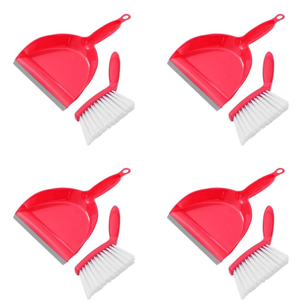 4PK Boxsweden Prime Compact Indoor Dustpan and Snap-in-Brush Set Mini Assorted