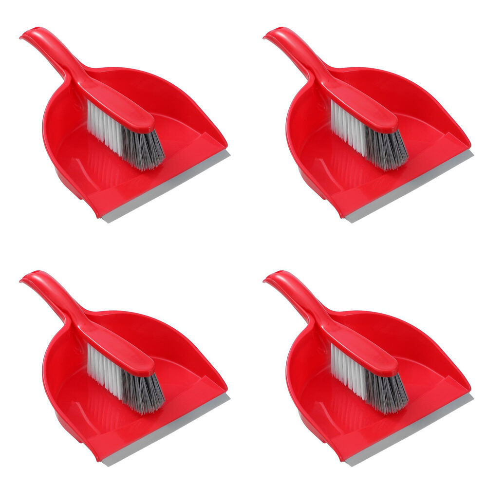 4PK Boxsweden Prime Indoor Essentials Dustpan and Bristle Brush Assorted