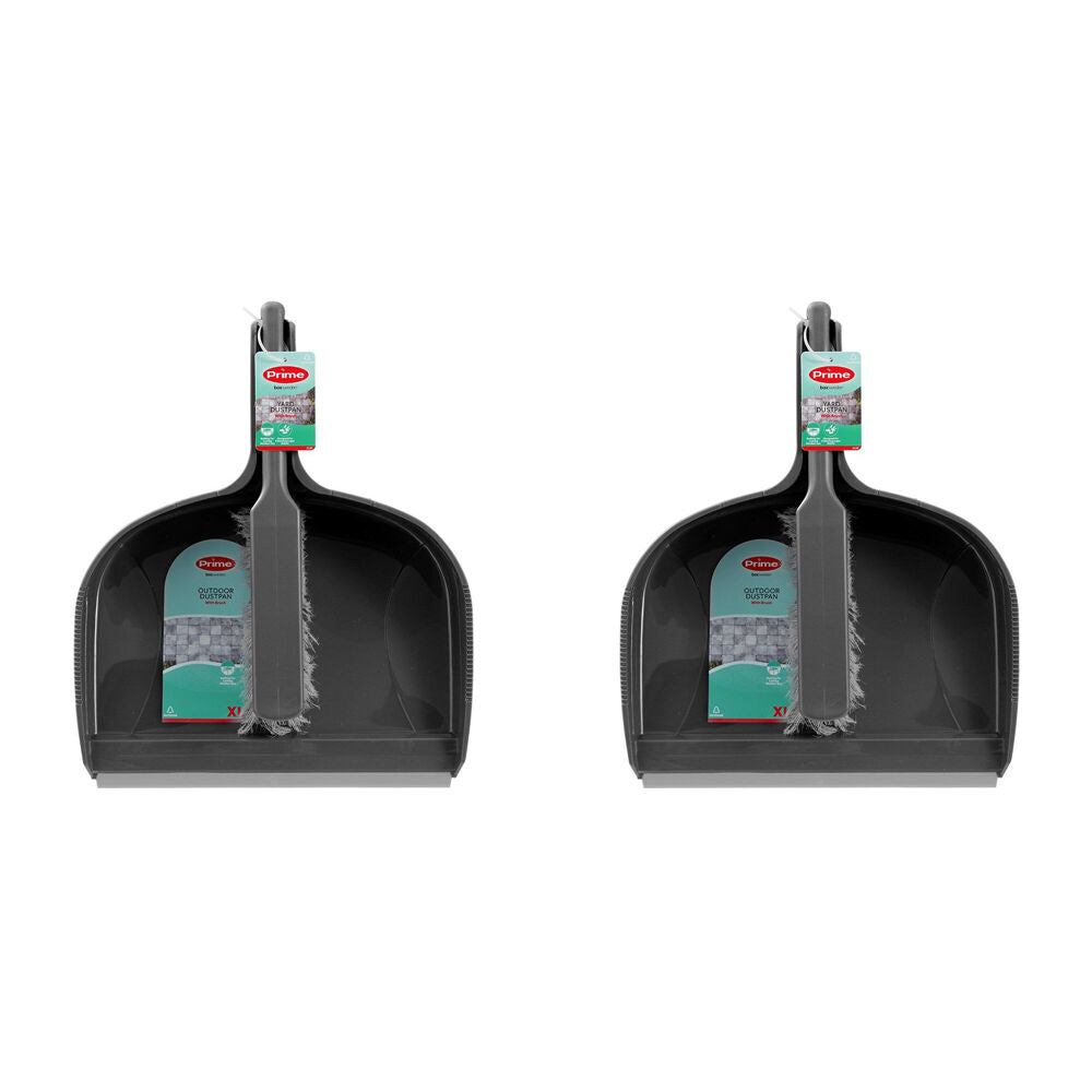2PK Boxsweden Prime Wide Yard Dustpan and Brush Set Extra Large Assorted