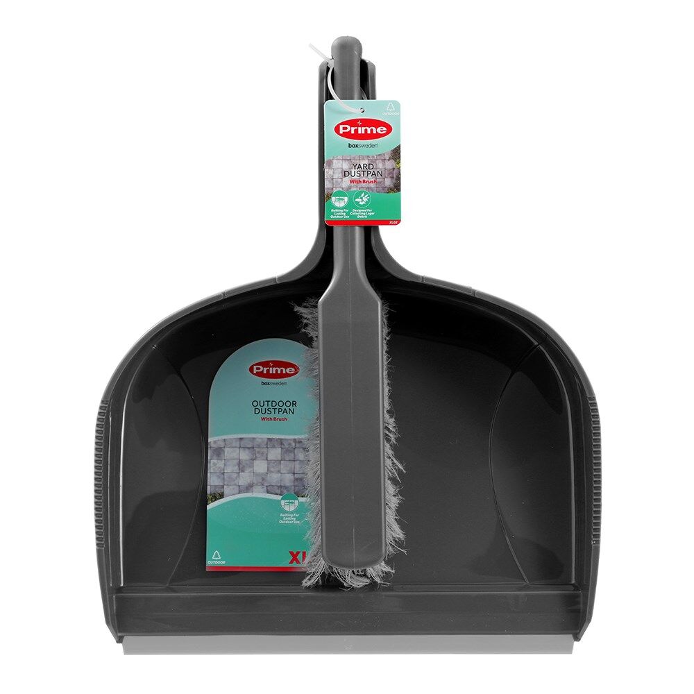 4PK Boxsweden Prime Wide Yard Dustpan and Brush Set Extra Large Assorted
