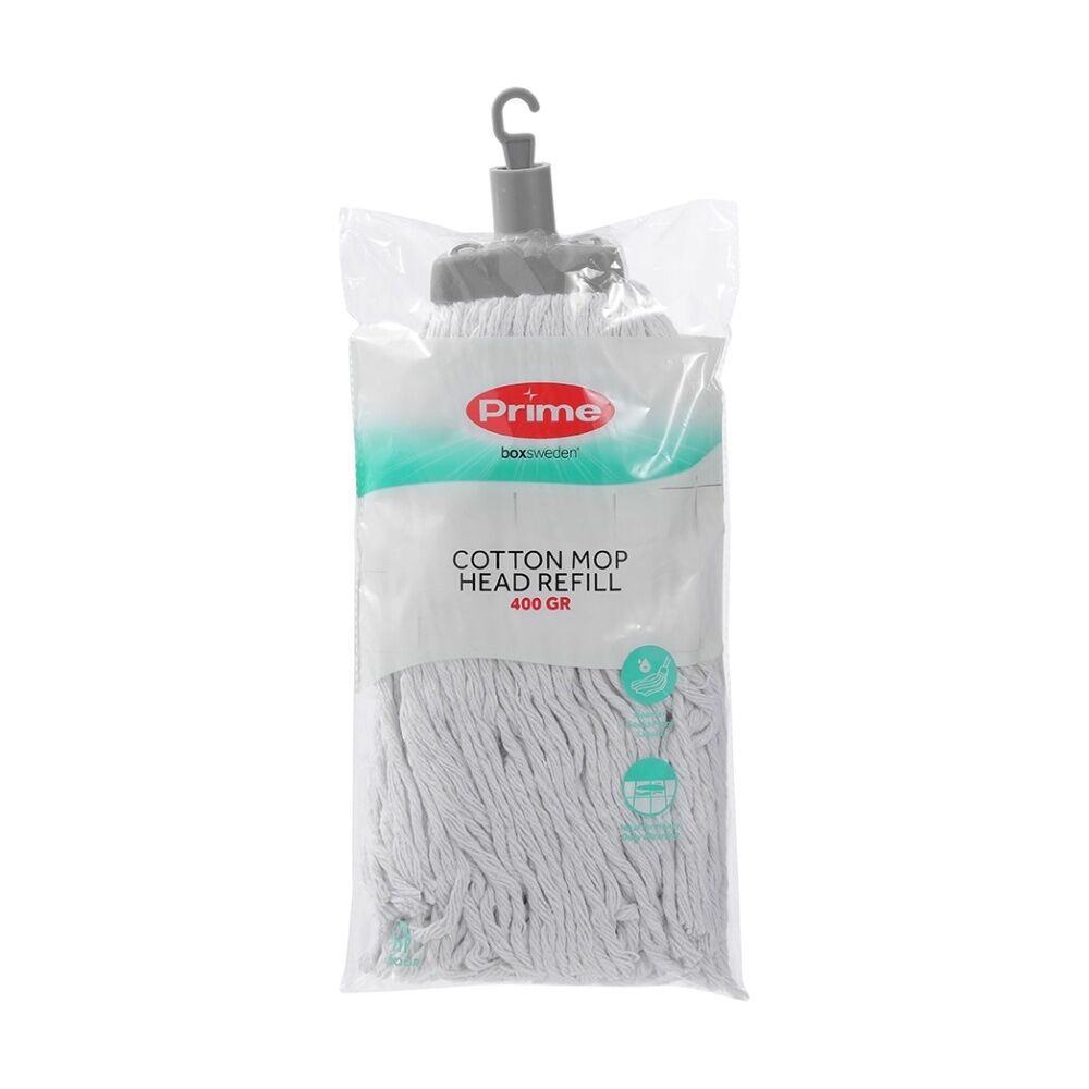 6PK Boxsweden Prime Cotton Mop Refill 400GR Head for Cleaning Assorted