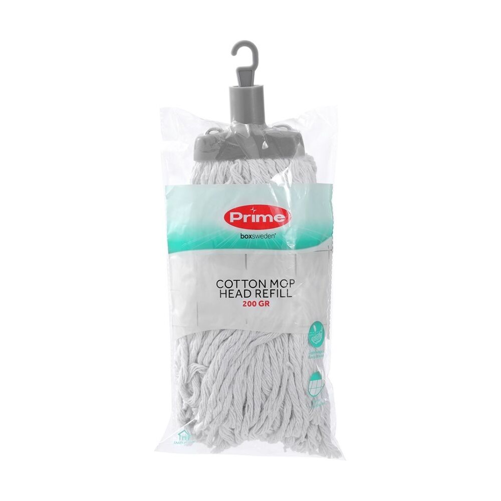 6PK Boxsweden Prime Cotton Mop Refill 200GR Head for Cleaning Assorted