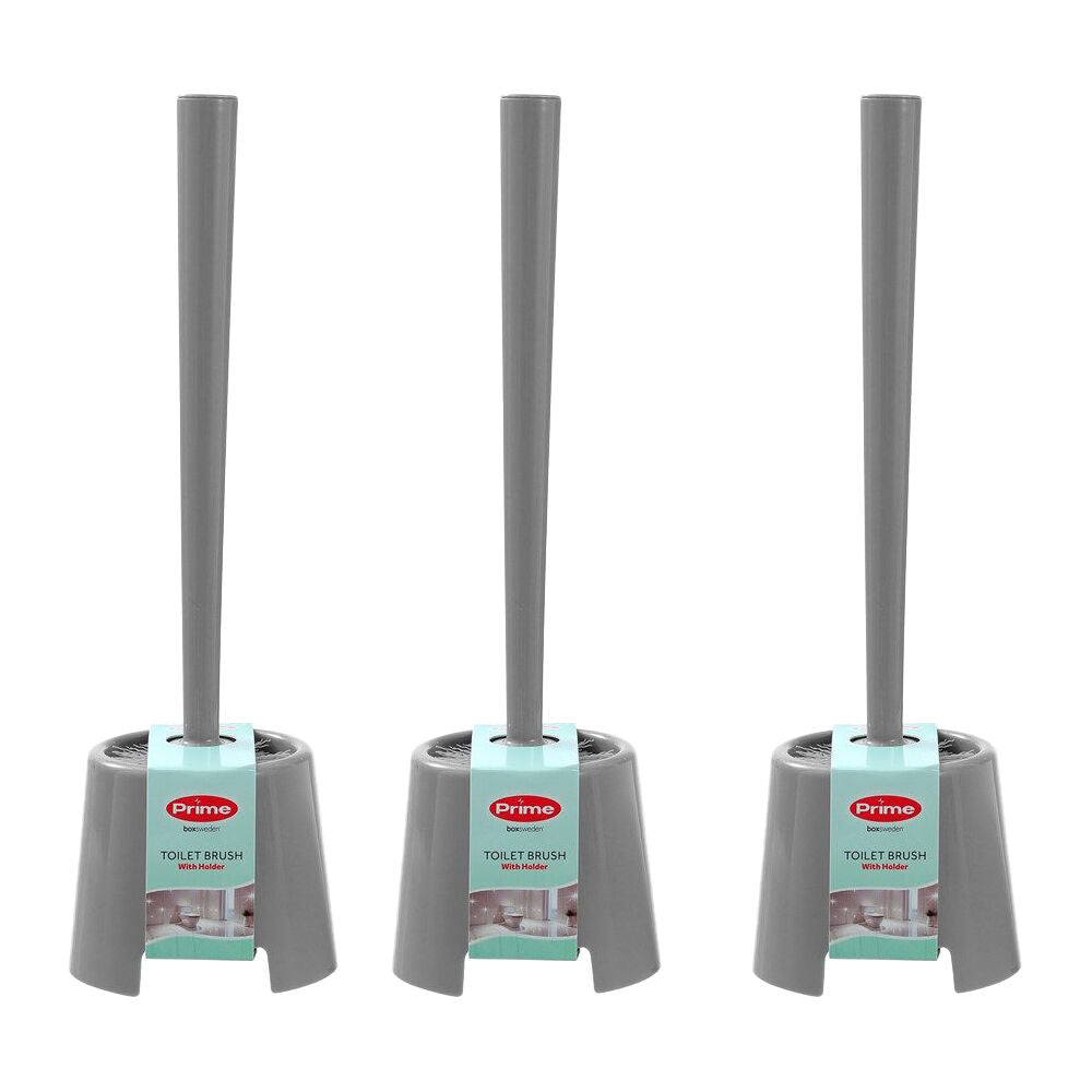 3PK Boxsweden Prime Essentials Toilet Brushes w/ Holder Assorted