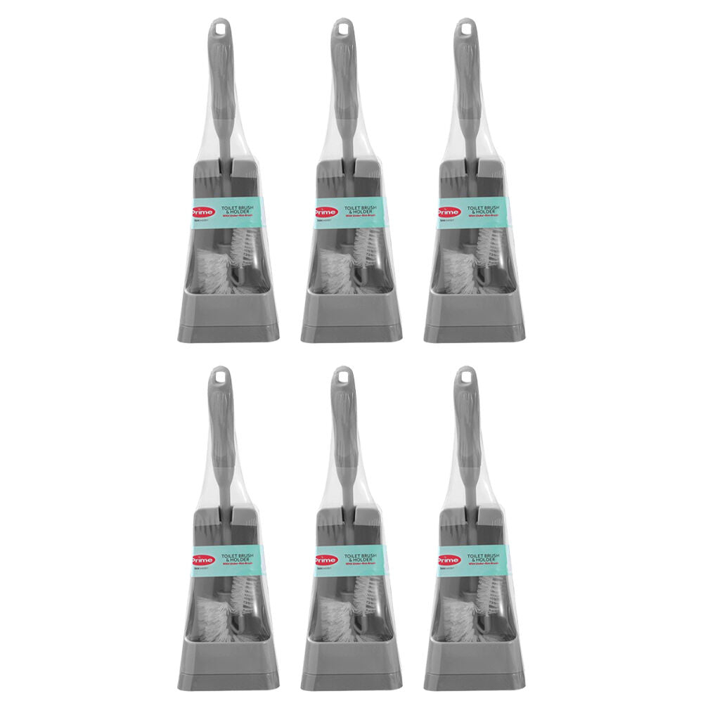 6PK Boxsweden Prime Essentials Toilet Brushes Under Rim w/ Holder Assorted