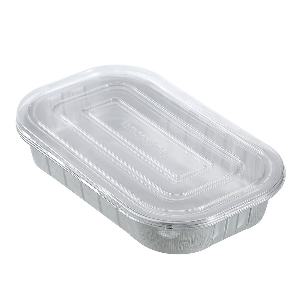 12x 3pc Lemon and Lime Premium Aluminium Foil Container W/ Clear Lids 31.5x19cm
