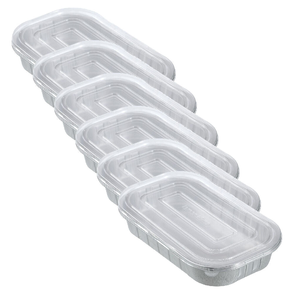 6x 3pc Lemon and Lime Premium Aluminium Foil Container With Clear Lids 31.5x19cm