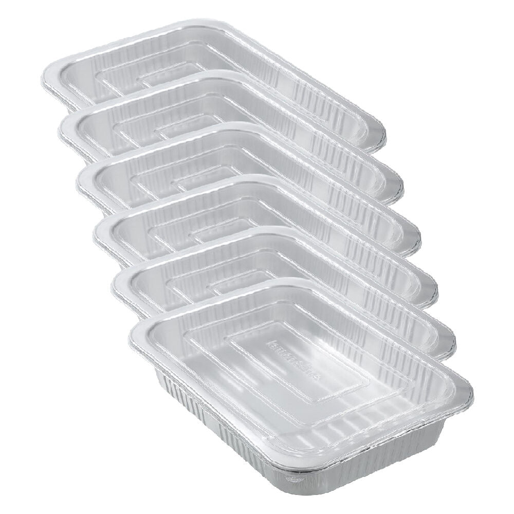 6x 2pc Lemon and Lime Premium Aluminium Foil Container With Clear Lids 37x27x6cm
