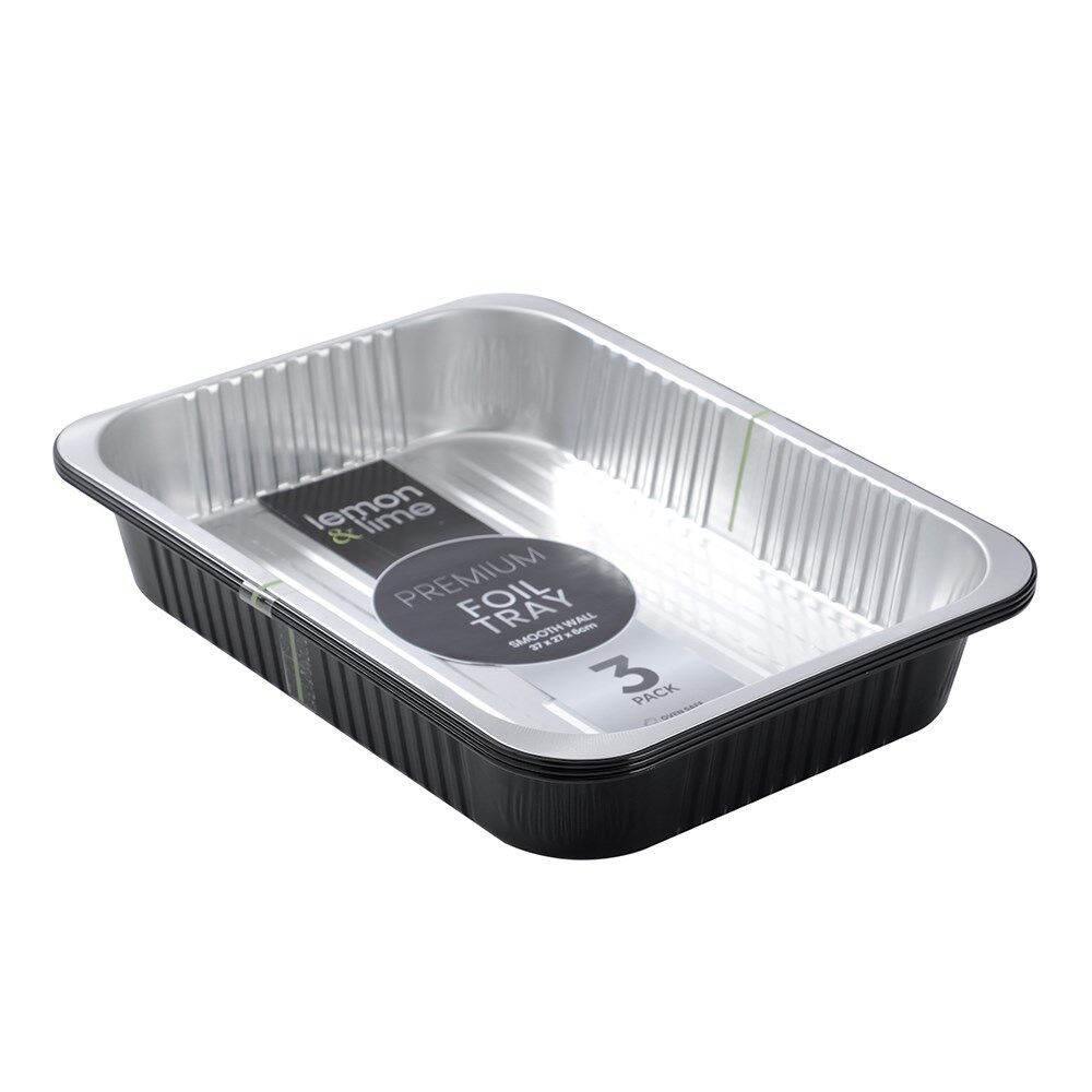 12x 3pc Lemon and Lime Premium Aluminium Two-Tone Foil Container 37x27x6cm