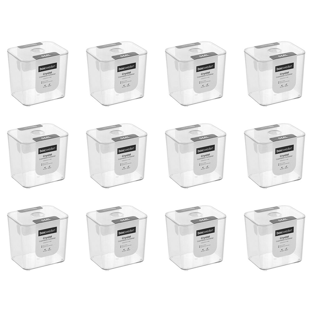 12PK Boxsweden Cystal Cosmetics Storage/Container for Bathroom 10x8x10cm Clear