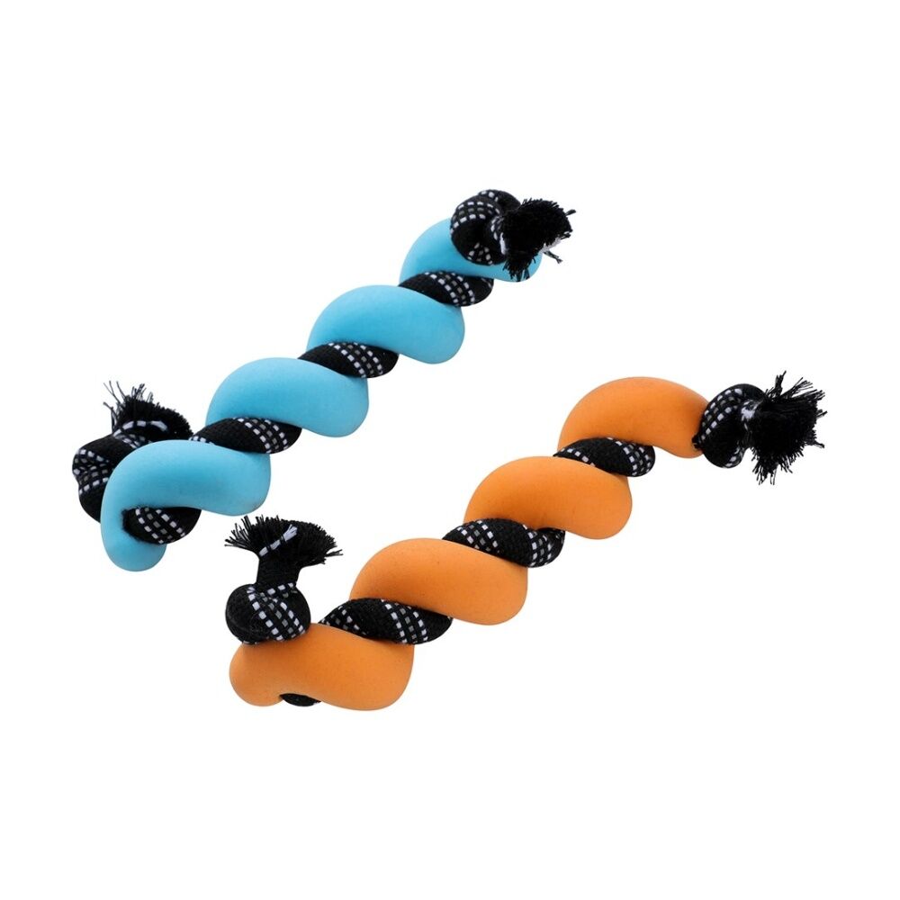 6PK Paws and Claws Twisty Chew Baton Toy 27x5x5cm Woven Rope Assorted