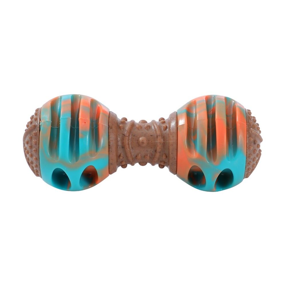 6PK Paws and Claws Boobone TPR Giggle Dumbell Chicken & Peanut Butter Assorted