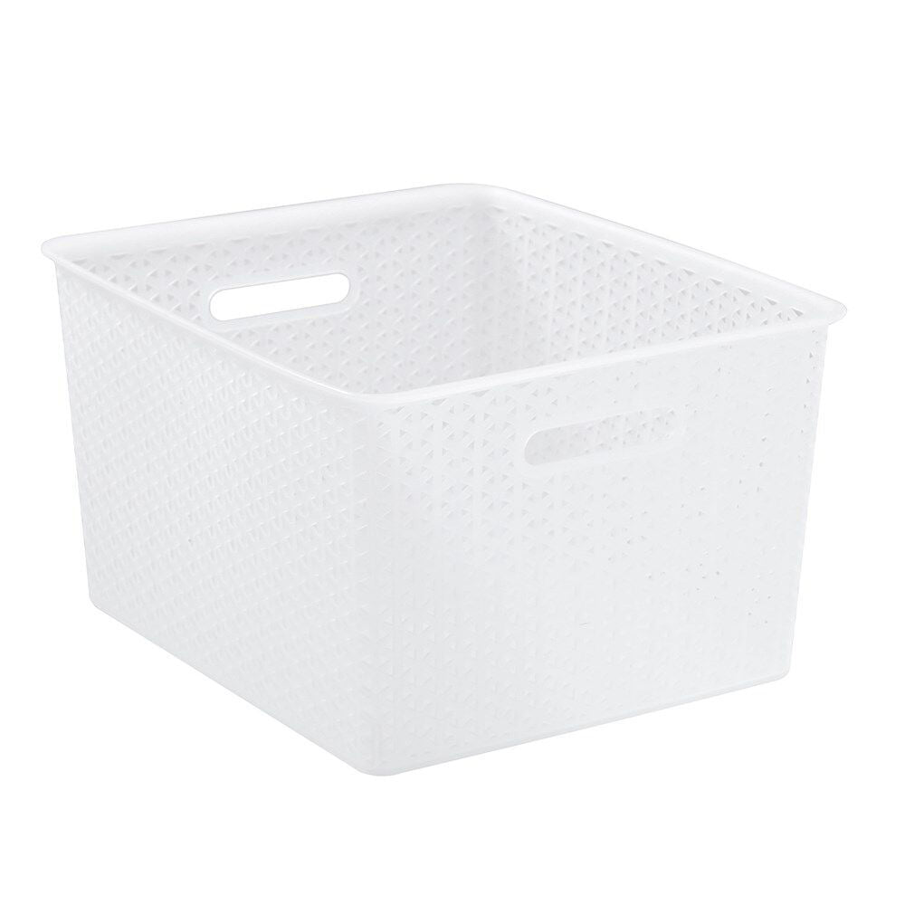4PK Boxsweden Wicker Frost Versatile Extra Large Durable Basket 35L White