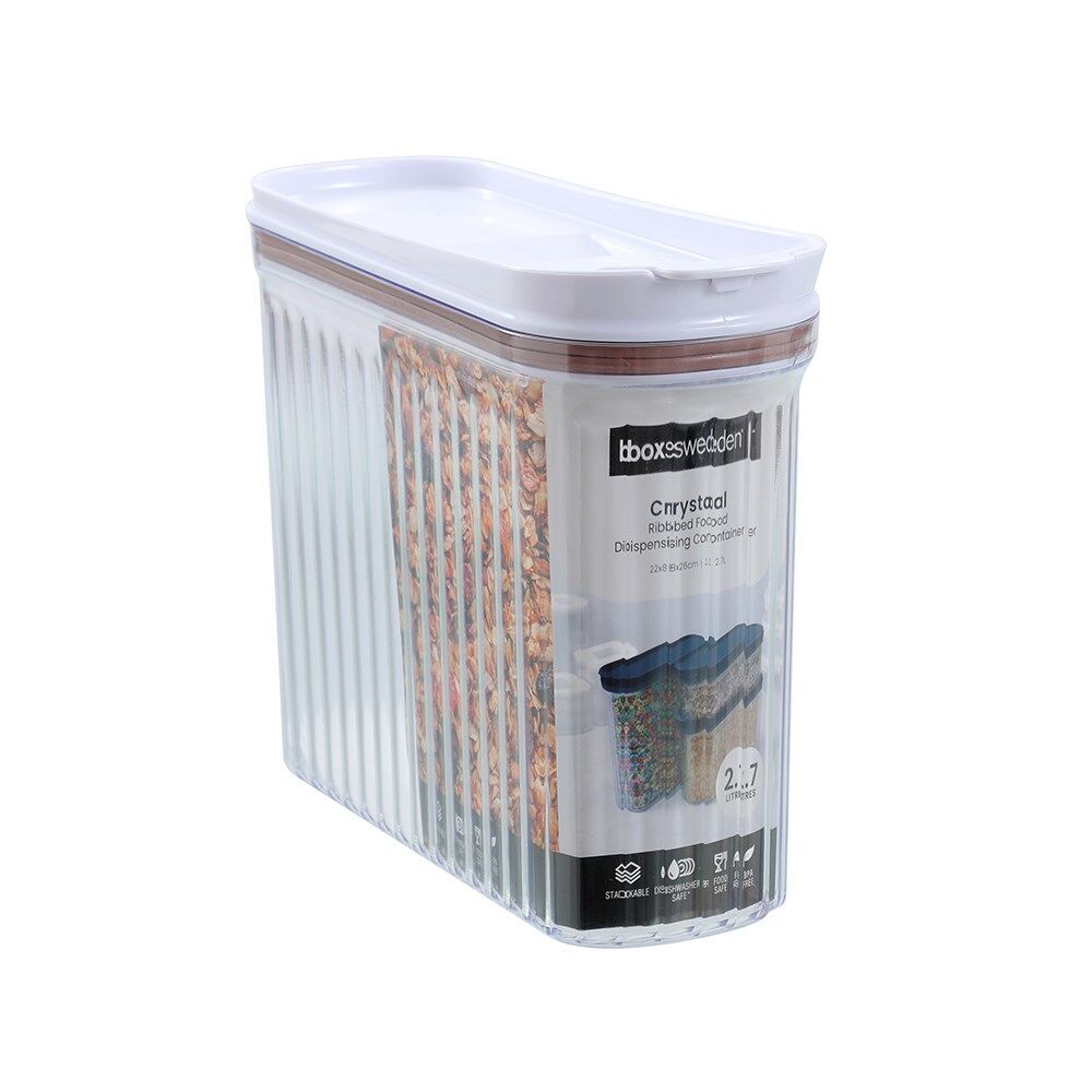 6PK Lemon and Lime Crystal Ribbed Food Dispensing Container 2.7L/22x8x26cm Assorted