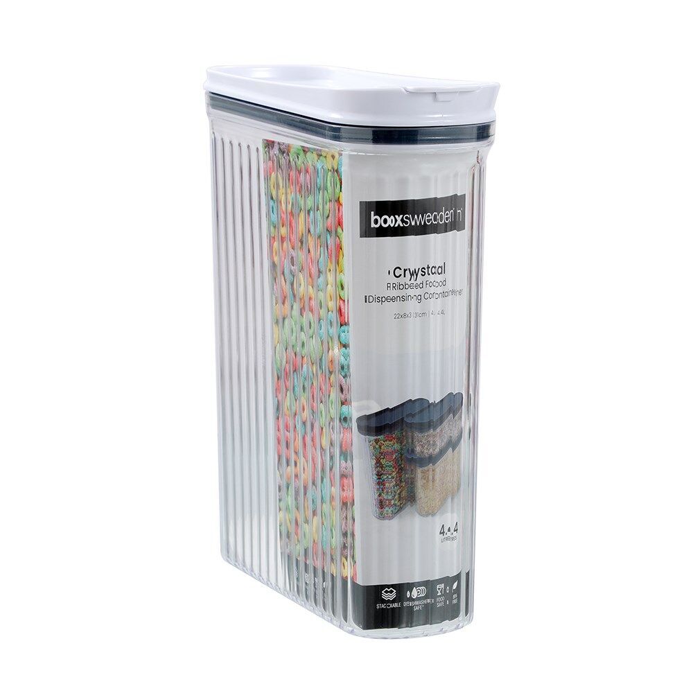 6PK Lemon and Lime Crystal Ribbed Food Dispensing Container 4.4L/22x8x31cm Assorted