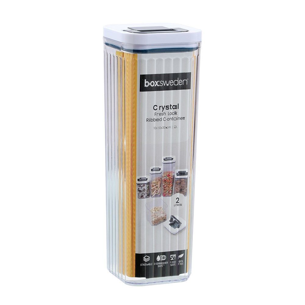 8PK Lemon and Lime Crystal Ribbed Food Storage Container 2L/30cm Assorted