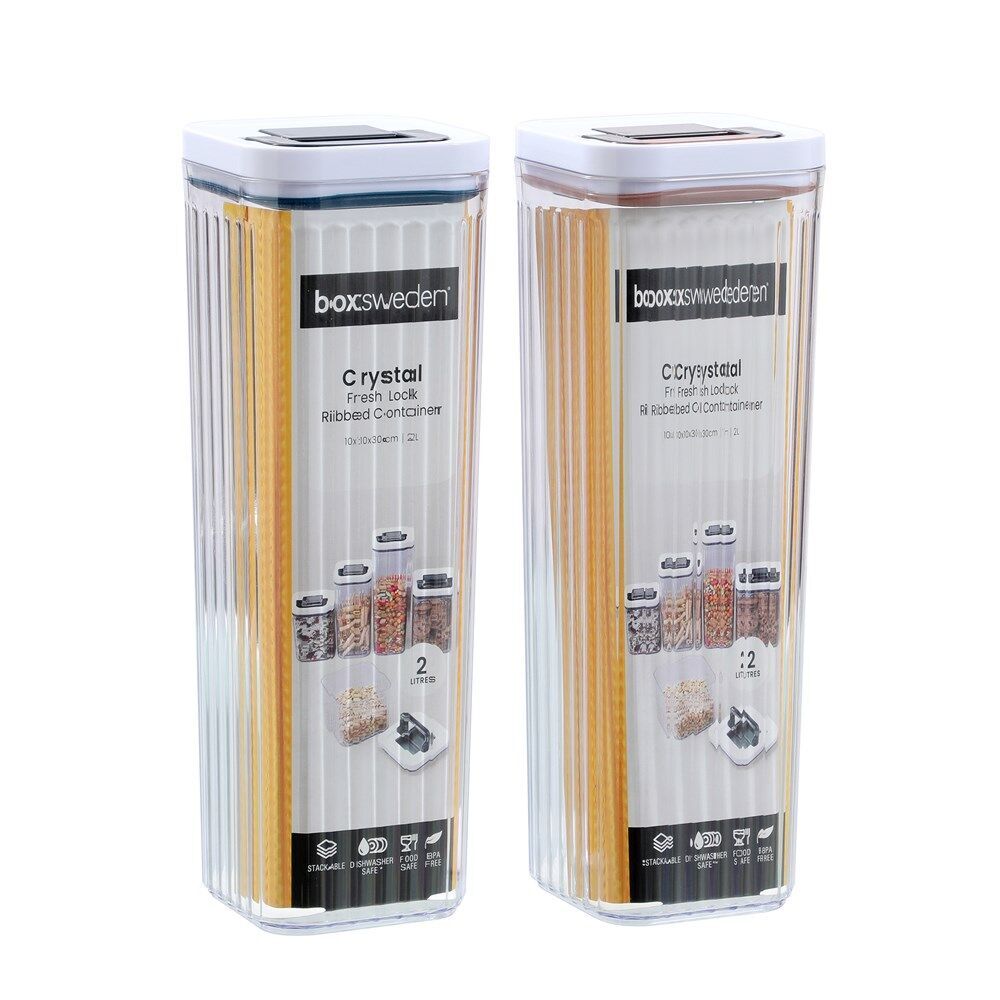 8PK Lemon and Lime Crystal Ribbed Food Storage Container 2L/30cm Assorted