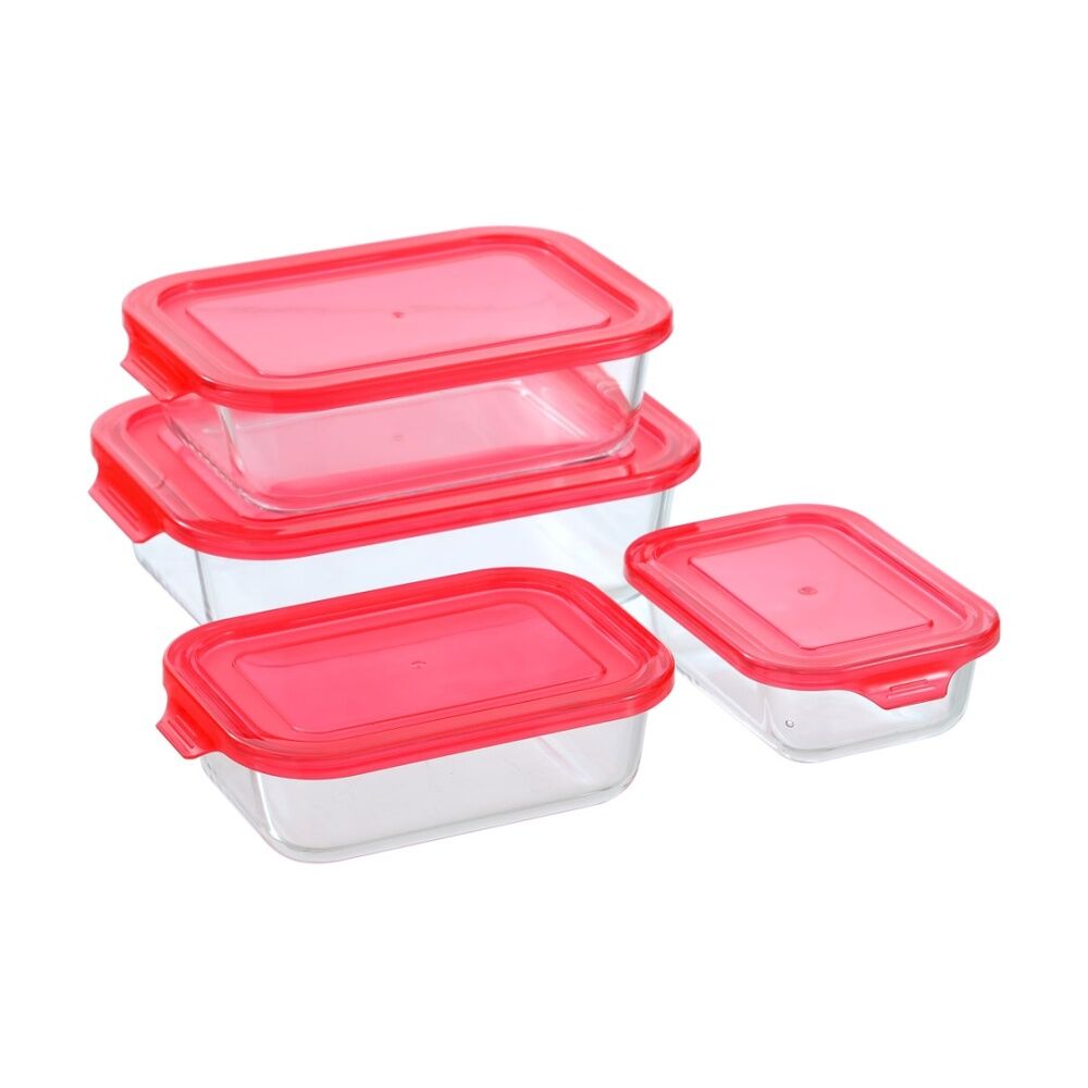 12PK Lemon and Lime Yorkshire Glass Rectangle Quick Seal Container 650ml