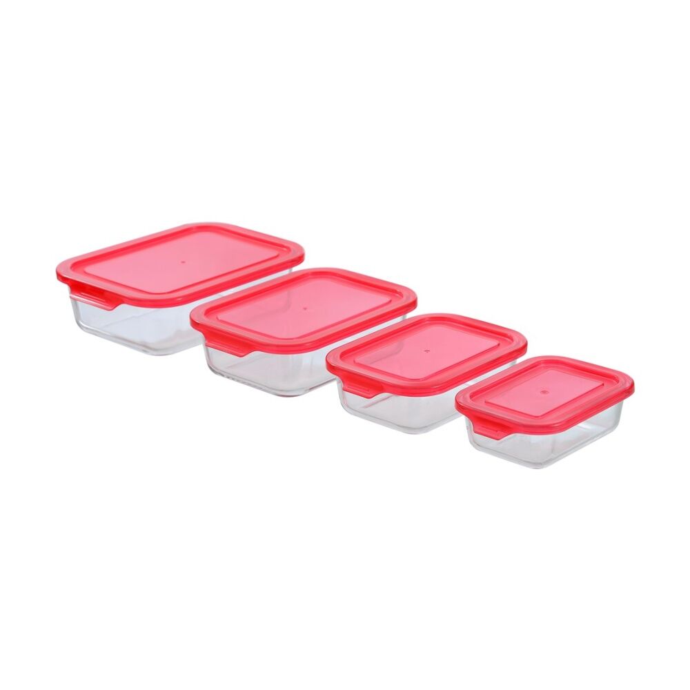 12PK Lemon and Lime Yorkshire Glass Rectangle Quick Seal Container 650ml