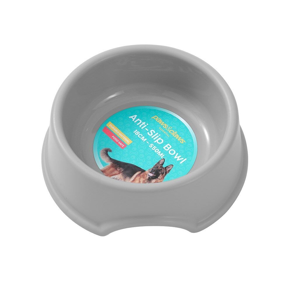 12PK Paws And Claws Pet Essentials Anti Slip Bowl 550mL/18cm Assorted
