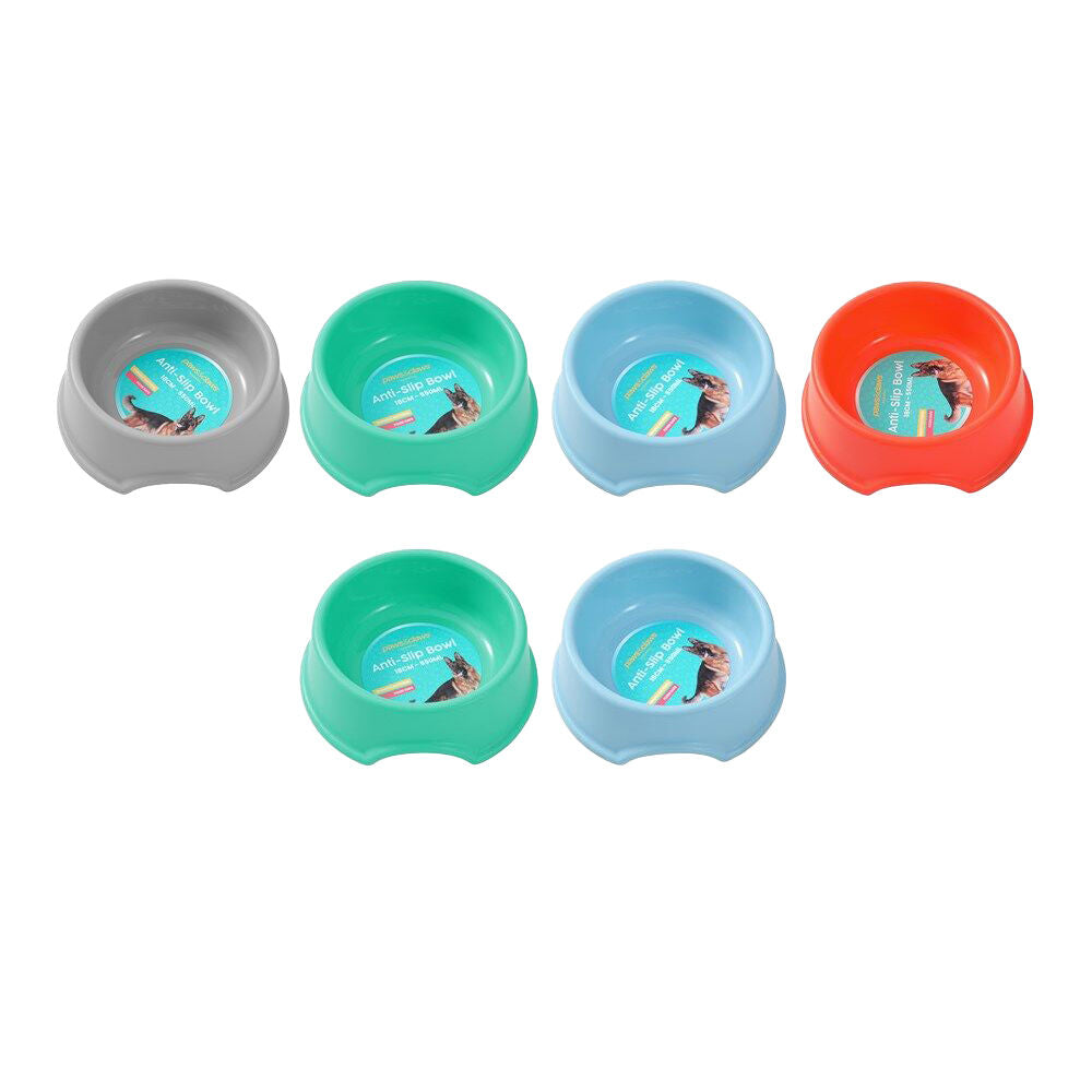 6PK Paws And Claws Pet Essentials Anti Slip Bowl 550mL/18cm Assorted
