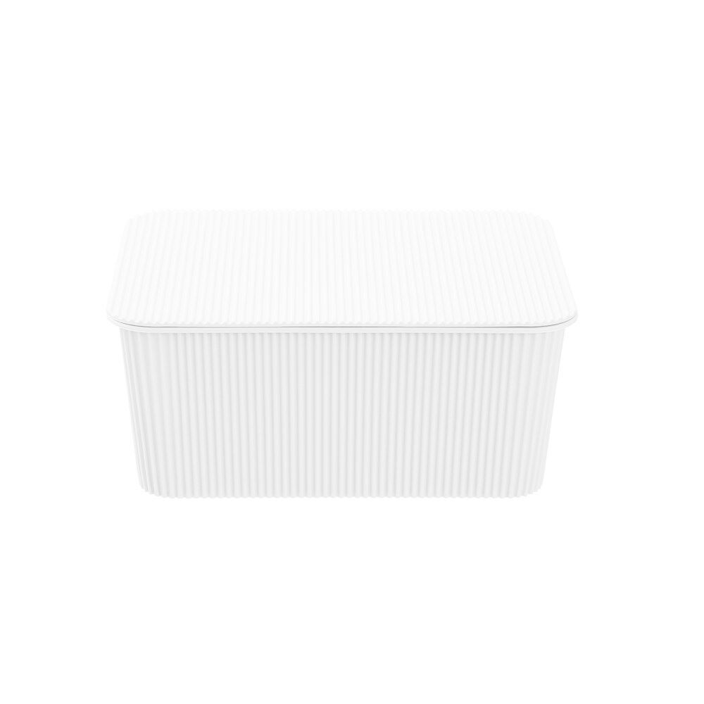 12PK Boxsweden Discrete Durable Storage Basket Ribbed with Lid 3.5L Assorted