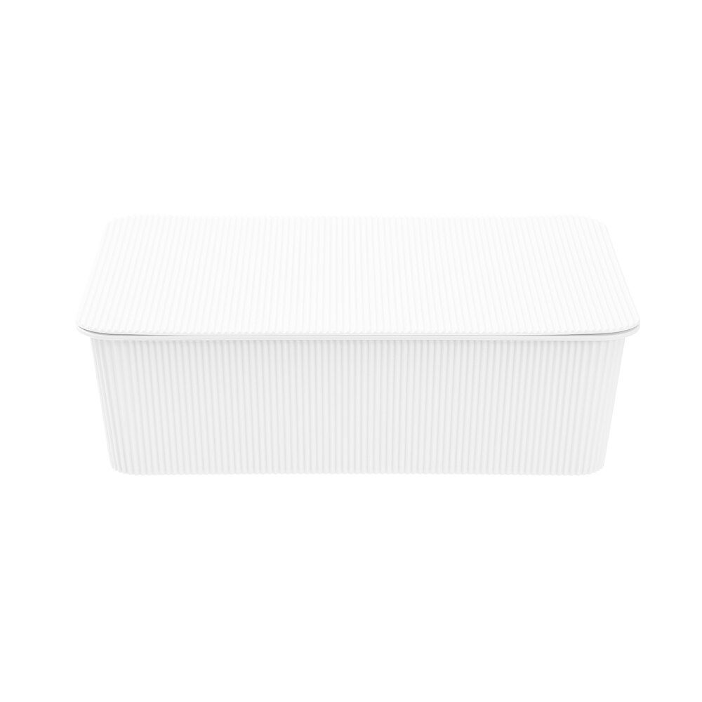 12PK Boxsweden Discrete Durable Storage Basket Ribbed with Lid 7.5L Assorted