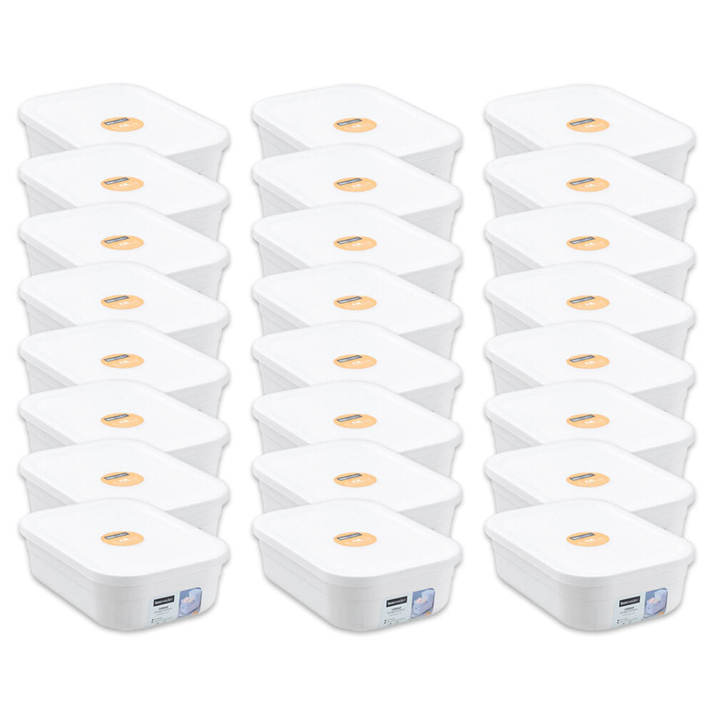 24PK Boxsweden Stackable Durable Storage Container with Lid 24.5cm 2.3L