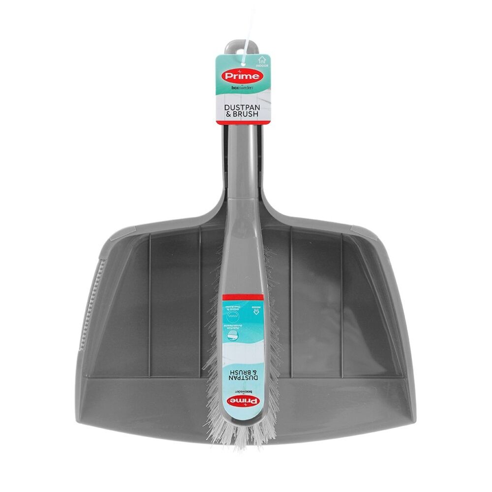 3PK Boxsweden Prime Dustpan & Brush Comfort Grip Handle for Cleaning Assorted