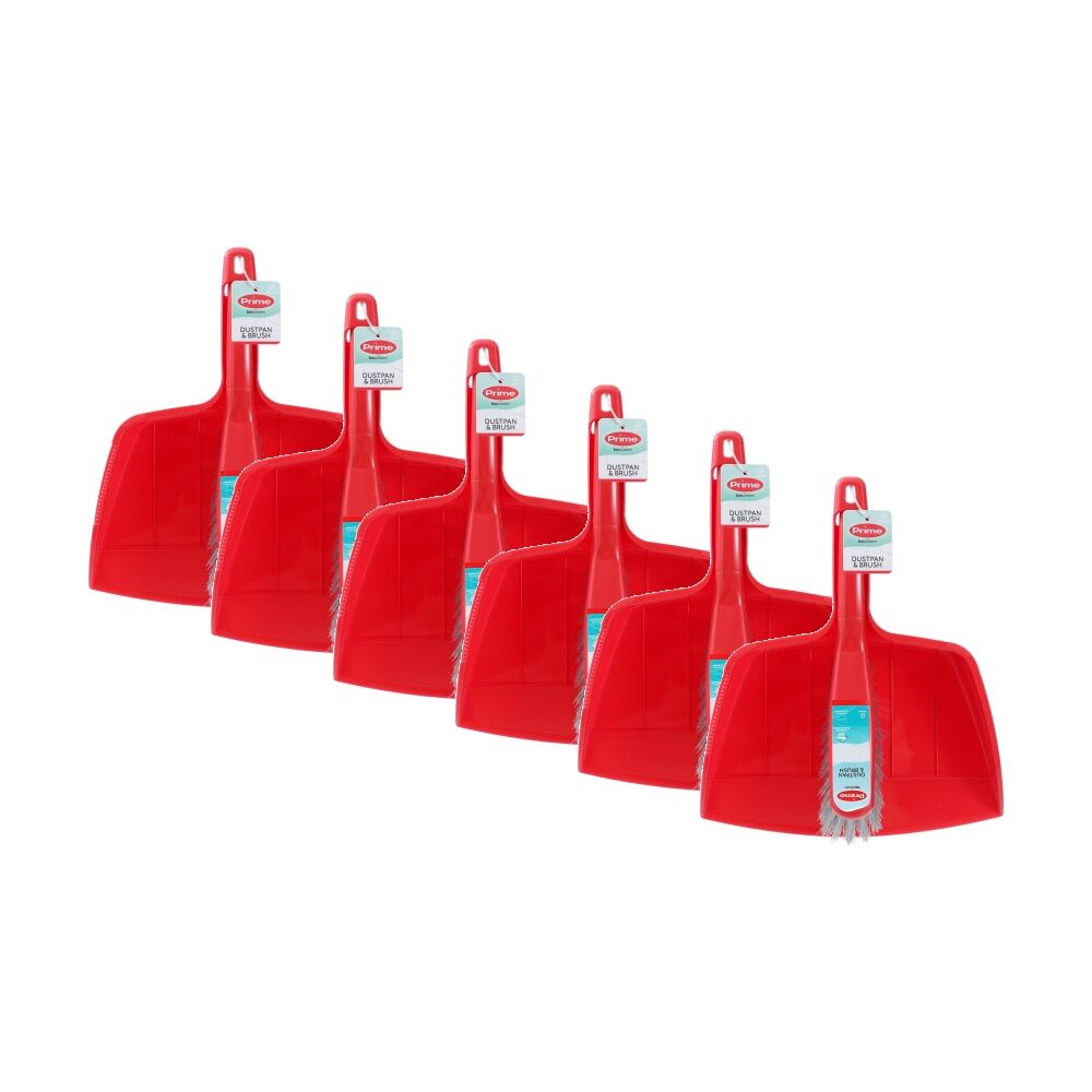 6PK Boxsweden Prime Dustpan & Brush Comfort Grip Handle for Cleaning Assorted