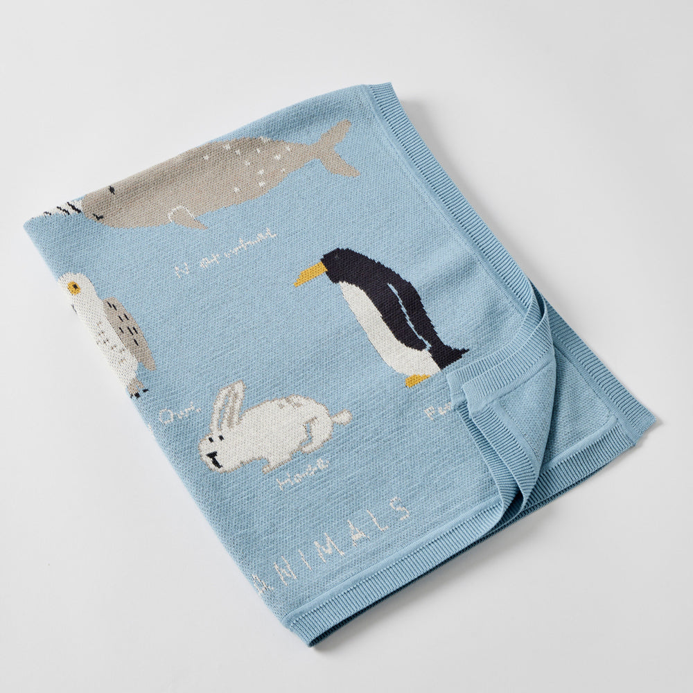 Jiggle & Giggle Cotton Aurora Knitted Baby Blanket Blue 0m+ 100cm
