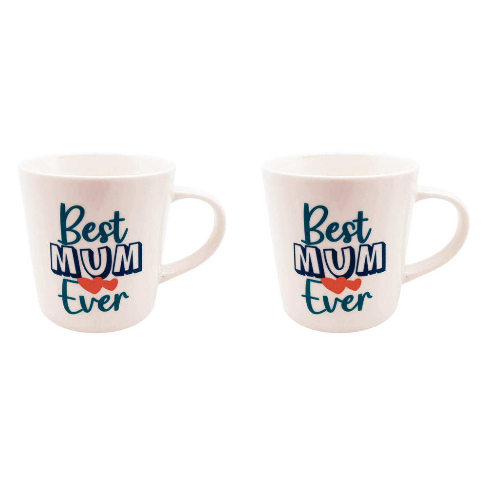 2x Urban Best Ever Mum 470ml Ceramic Mug Coffee/Tea Drinkware - White
