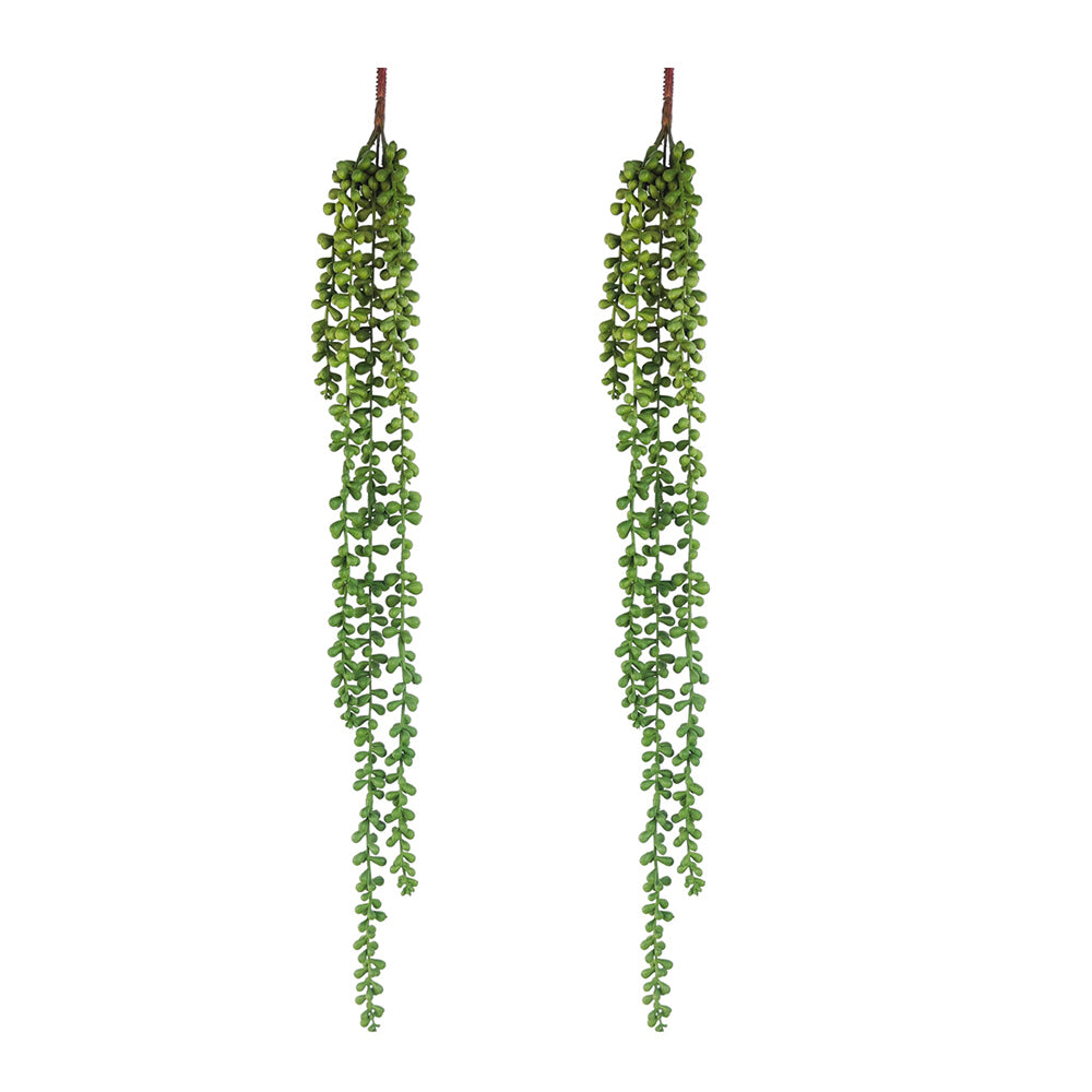2x Urban 71cm String of Pearls Artificial Plant Hanging Decor - Green