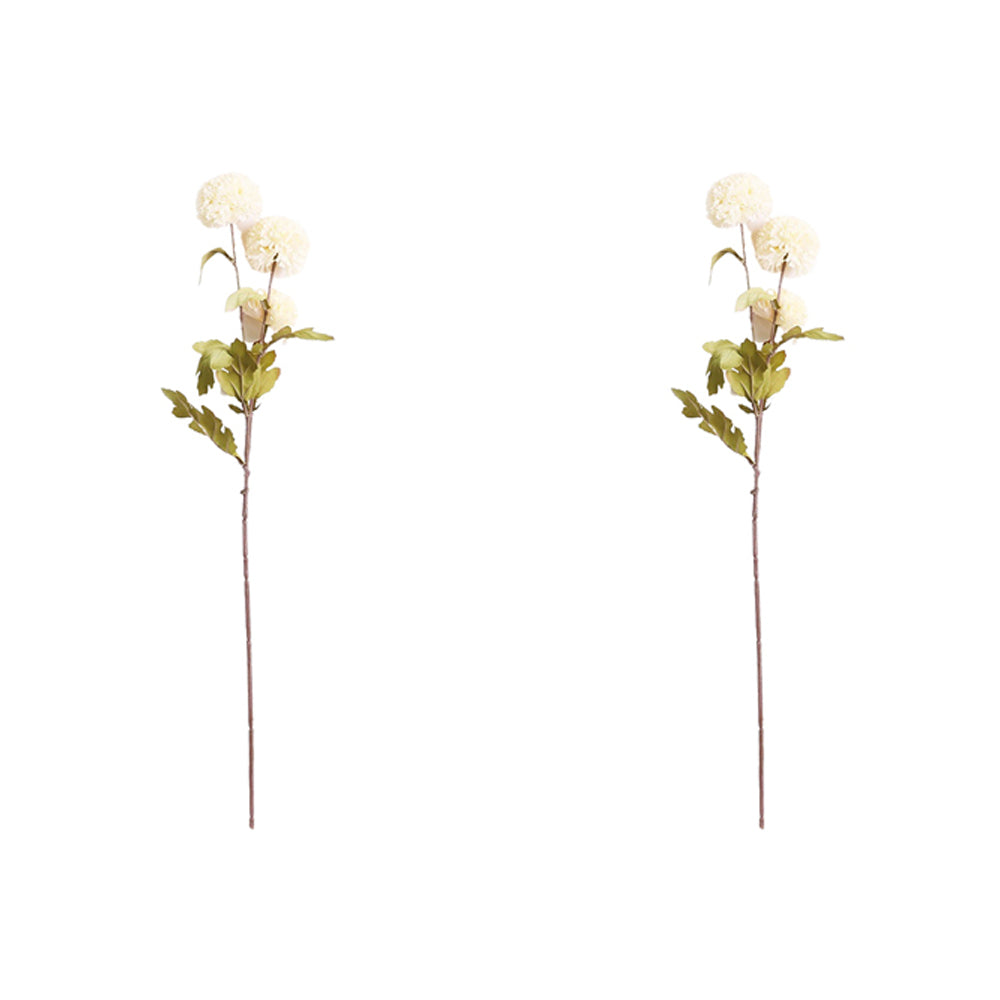 2x Urban 60cm Artificial Chrysanthemum Stem - White/Green