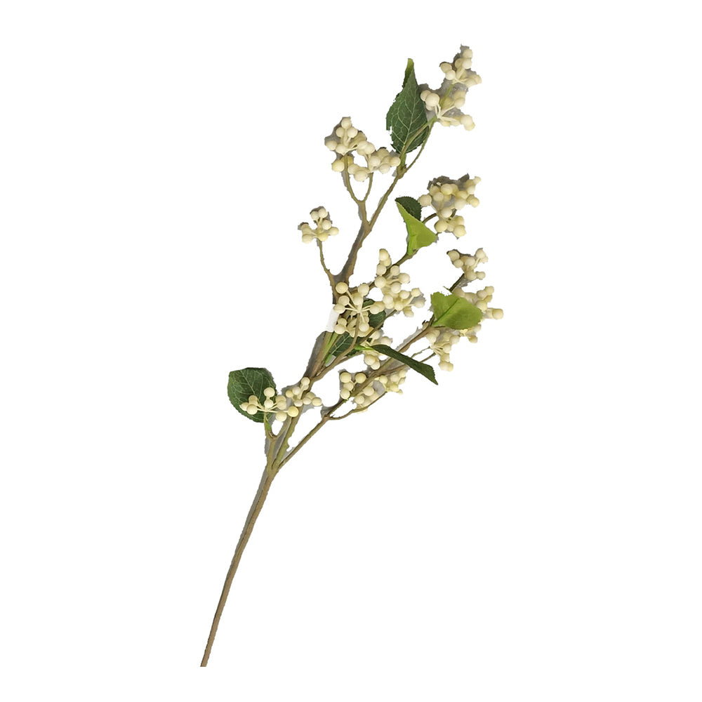 2x Urban 77cm Berry Stem Artificial Faux Flower - White