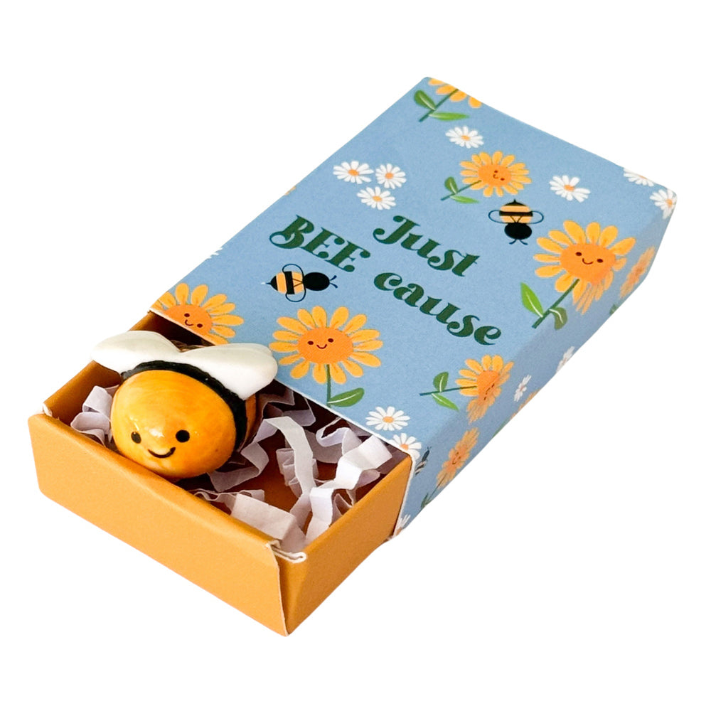 6PK Urban BEE Cause Matchbox Memory Blue 5cm Gift Keepsake Present