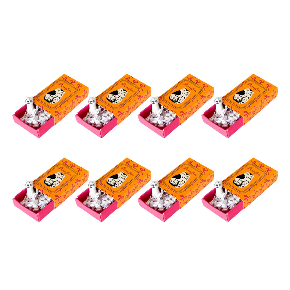 8PK Urban Purrrfect Cat Matchbox Memory Gift Keepsake Figurine 5cm Yellow