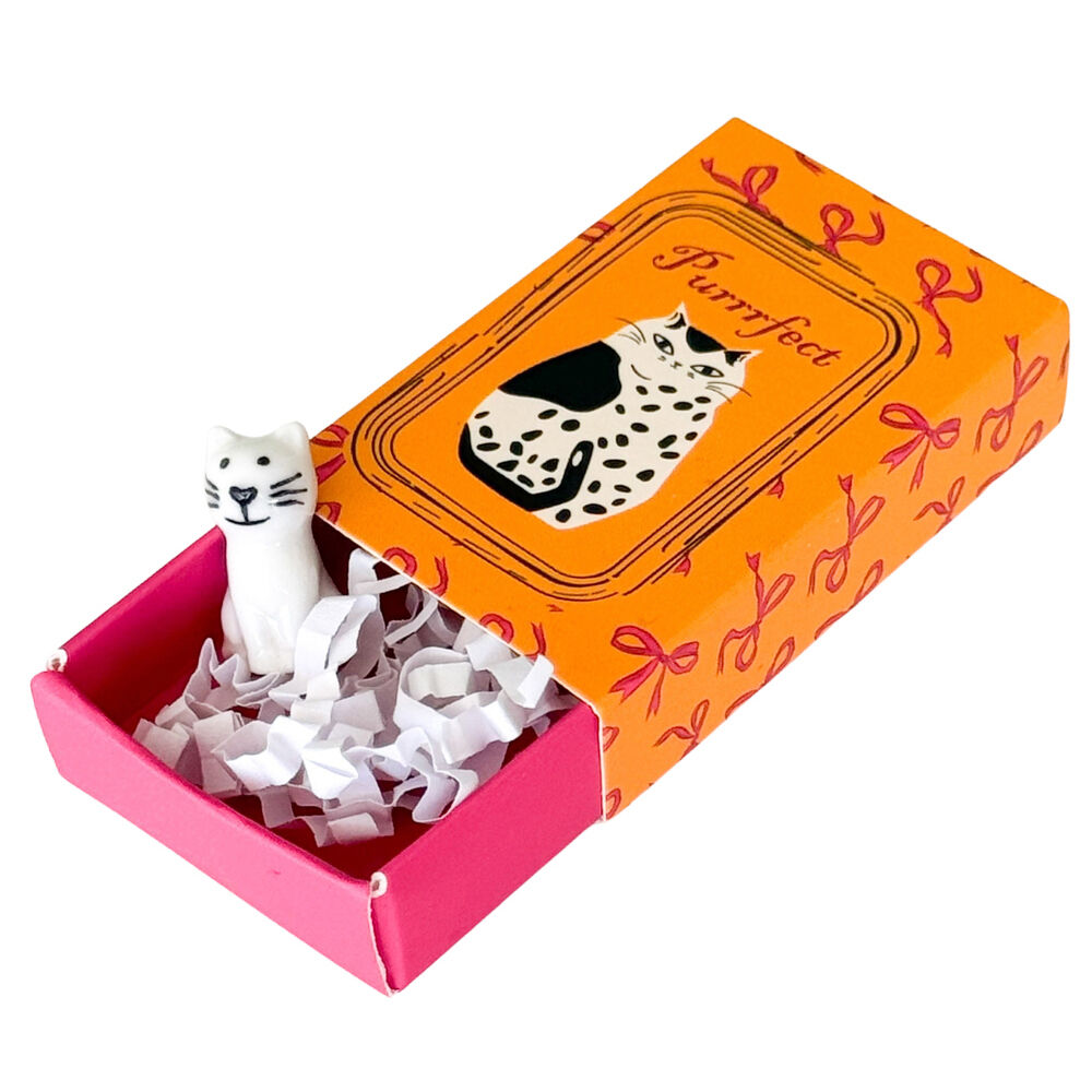 8PK Urban Purrrfect Cat Matchbox Memory Gift Keepsake Figurine 5cm Yellow