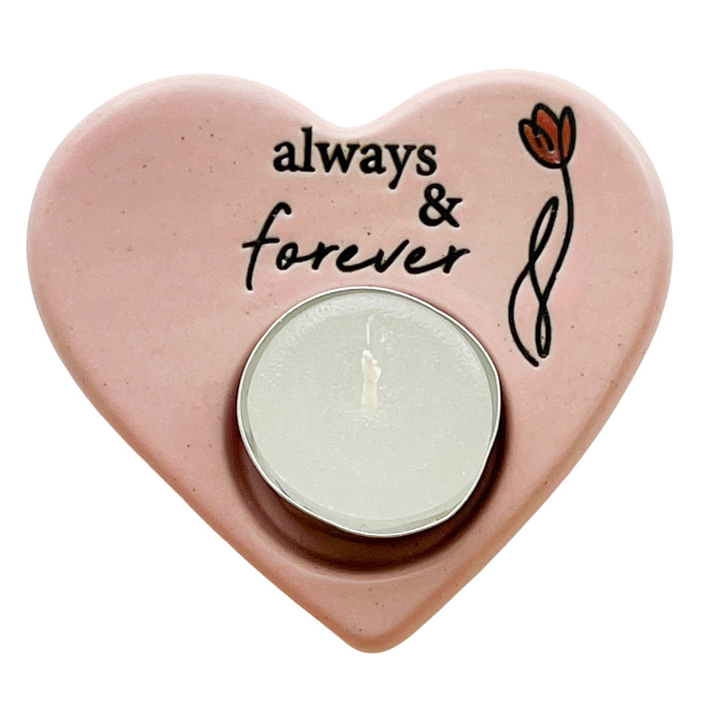 4PK Urban Always Forever Heart Tealight Holder P Gift Keepsake Present