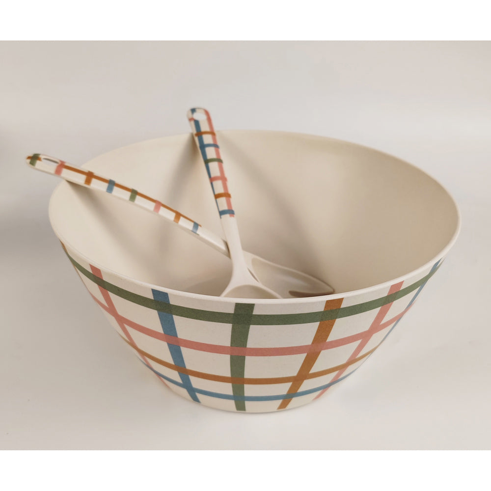2x Urban Maldon Check 25cm Salad Bowl Kitchen Dinnerware