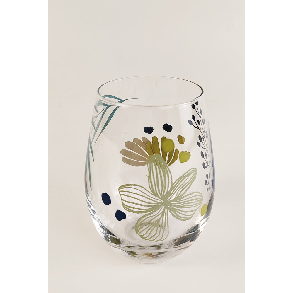2x Urban 12cm Summer Solstice Glass Drinking Cup - Blue/Green
