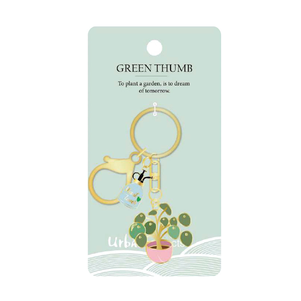 2PK Urban Products Green Thumb Keyring Accessory Green/Pink 12cm