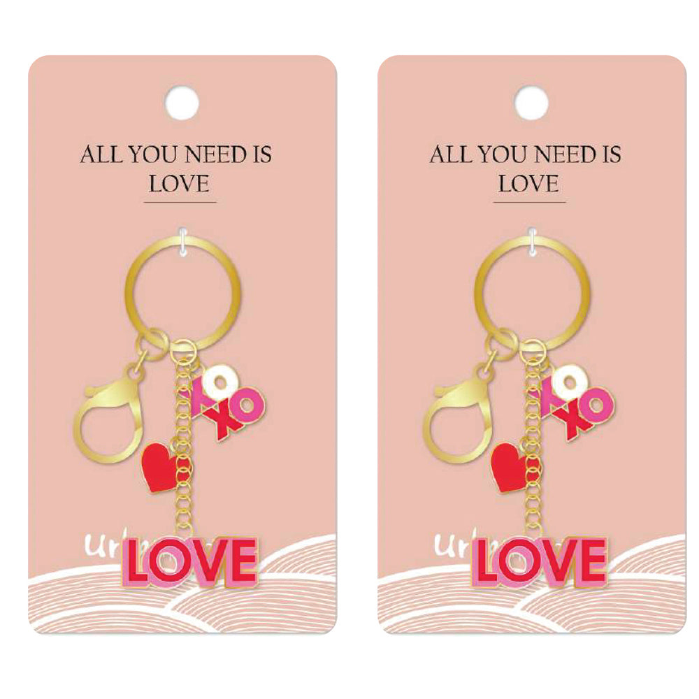 2PK Urban Products Love Keyring/Keychain Accessory Pink/White 12cm